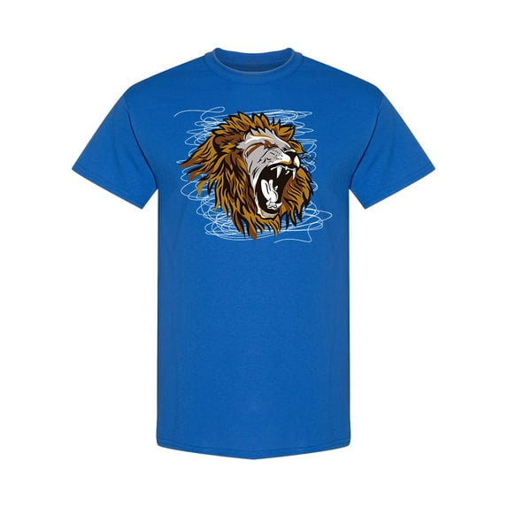 Angry Male Lion Face T-Shirt Men -Image by Shutterstock, Male Large