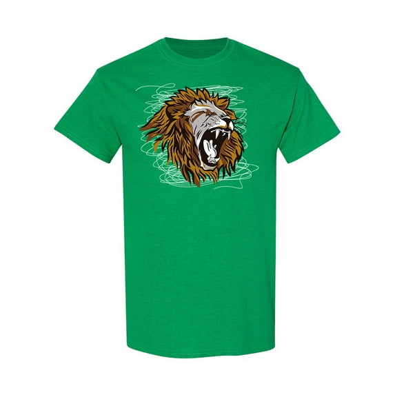 Angry Male Lion Face T-Shirt Men -Image by Shutterstock, Male Small