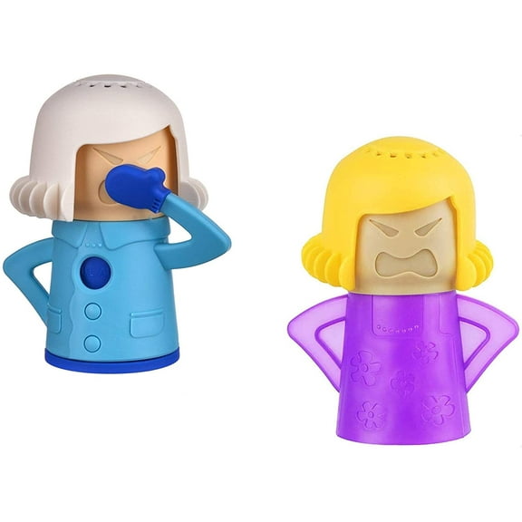 Angry Mom Microwave Steam Cleaner and Cool Mom Fridge Odor Absorber Deodorizer Gift Boxed (Teal & Purple)