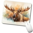 thumbnail image 1 of Angry Moose Watercolor Mouse Pad Low Profile Gaming Mat, 1 of 7