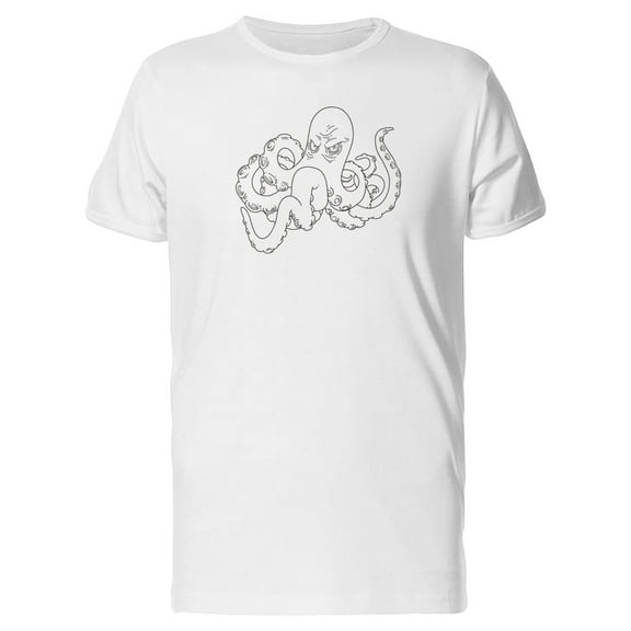 Angry Octopus Outline Tee Men's -Image by Shutterstock