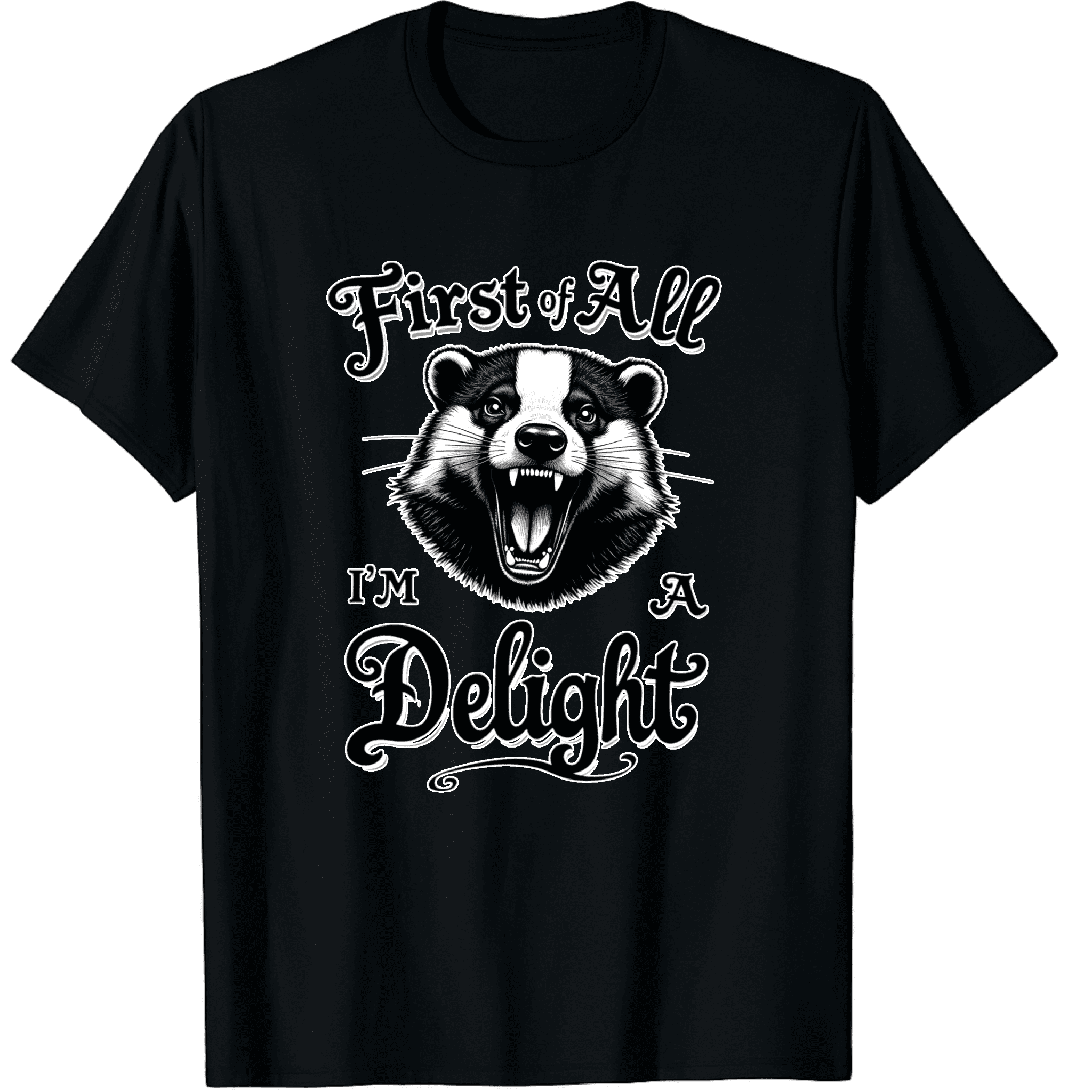 Angry Opossum Possum First Of All I Am A Delight Men Women Short Sleeve ...