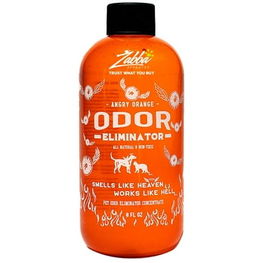 Angry Orange Pet Odor Eliminator for Home - 8oz Dog and Cat Pee Smell Remover for Carpet, Grass, Tile and Furniture - Citrus Concentrate, Makes 128oz of Liquid