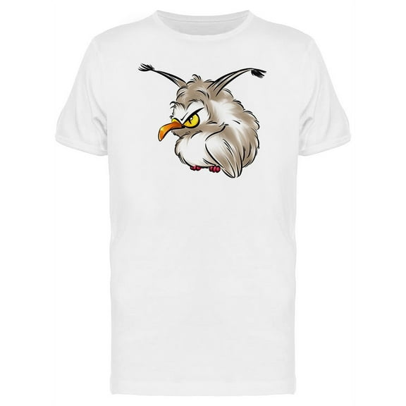 Angry Owl Cartoon T-Shirt Men -Image by Shutterstock, Male Large