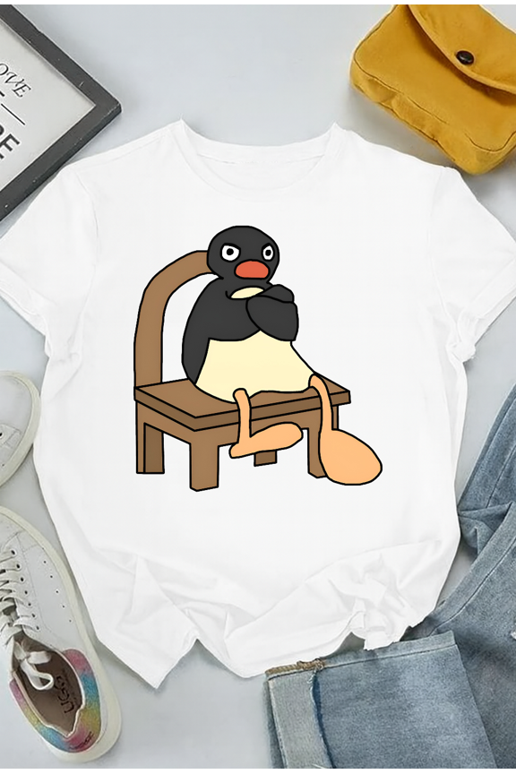 Angry Penguin Funny Retro Claymation Cartoon Unisex T-Shirt V12725 up to Size 5XL