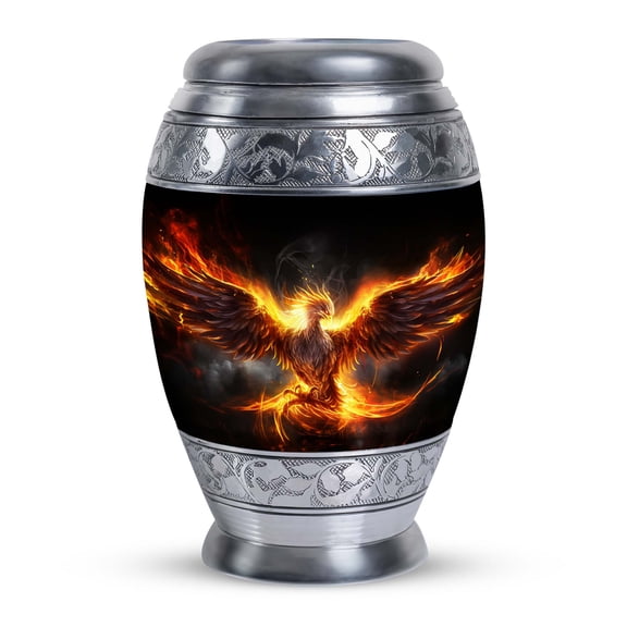 Angry Phoenix Spreading Wings In Fire Keepsake Urn Human Adult Mother & Father - Urns For Woman Human Ashes - Keepsake Urn For Human Ashes - Memorial Keepsake Urns For Ashes (Size 3inch,1pcs)