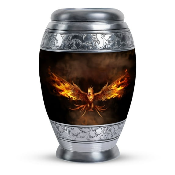 Angry Phoenix Spreading Wings In Fire Urns For Human Ashes Large Adult - Urns For Human Ashes - Cremation Memorial Urns - Burial Urns For Human Ashes Adult Male - Funeral Urns (Size - 10inch)