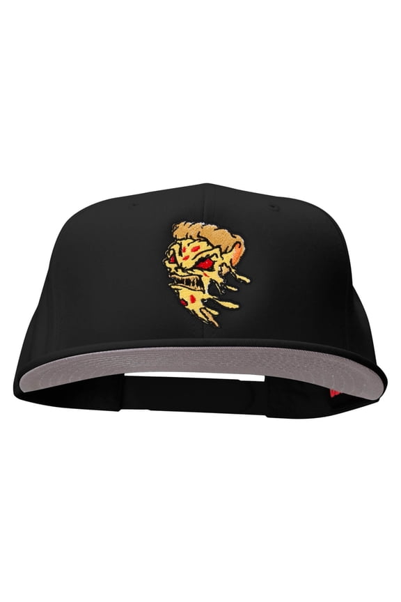 Angry Pizza Monstor Embroidered Prostyle Snapback - Black OSFM
