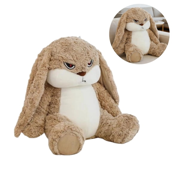 Angry Rabbit Stuffed Animal - Grumpy Bunny Plush Toy with Fluffy Texture, Cuddly Pillow for Kids & Adults, Perfect Gift for Christmas, Birthdays & Anniversaries