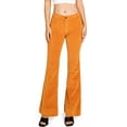 thumbnail image 1 of Angry Rabbit Women's Juniors Mid Waist Stretchy Premium Corduroy Flares (31, Goldenrod), 1 of 4