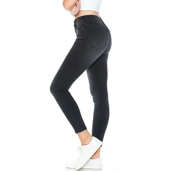 Angry Rabbit Women's Juniors Premium Stretchy Skinny Jeans (31, Coal Black)