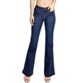 thumbnail image 1 of Angry Rabbit Women's Juniors  Stretchy Premium Flare Jeans (Dark Denim Wash, 31), 1 of 5
