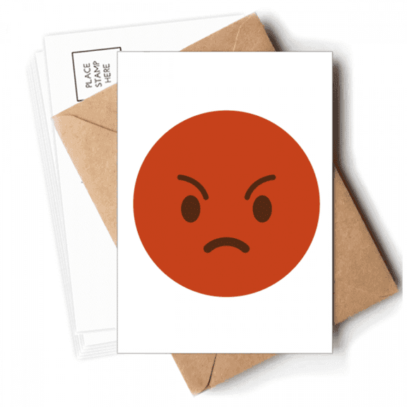 Angry Red Cute Online Chat Face Postcards Envelopes Blank Note Cards Mailing