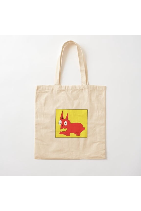 Angry Red Dog Version 2 Canvas Tote Bags, Reusable Shopping Bag