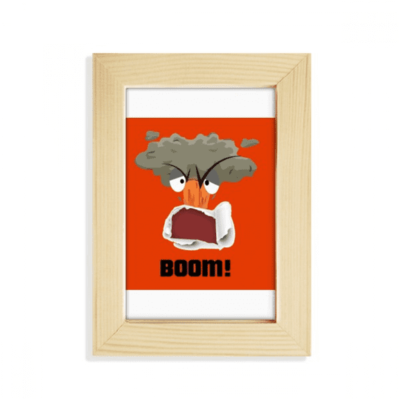 Angry Red Emotion Volcano Eruption Desktop Display Photo Frame Picture Art Painting 5x7 inch