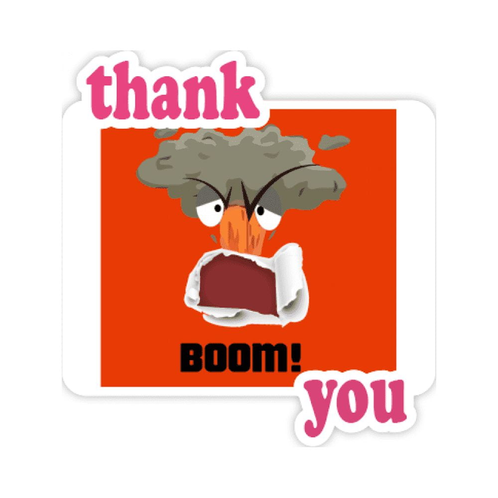 Angry Red Emotion Volcano Eruption Thank You Stickers Quote Grateful ...