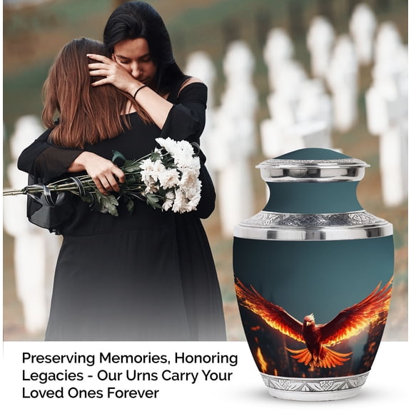Angry Red Phoenix Fly Small Urn, Cremation Urns For Human Ashes, Memorial Ash Holder, Decorative Urn For Women, Funeral Urns, Burial Urns Collection, Ashes Keepsake Urns, 3 Inch, 1 Pcs