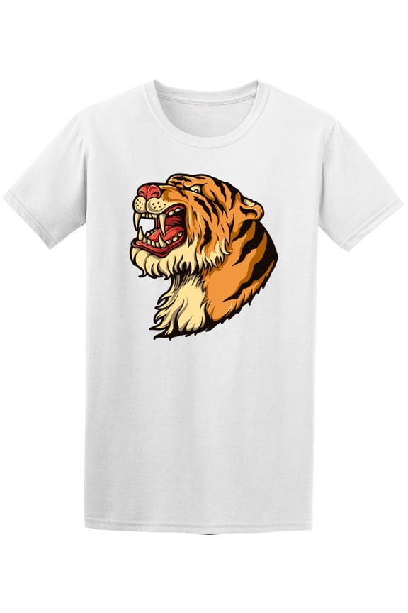 Angry Roaring Tiger T-Shirt Men -Image by Shutterstock, Male Medium