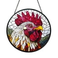 Angry Rooster Stained Glass Pattern Round Chicken Suncatcher Template ...