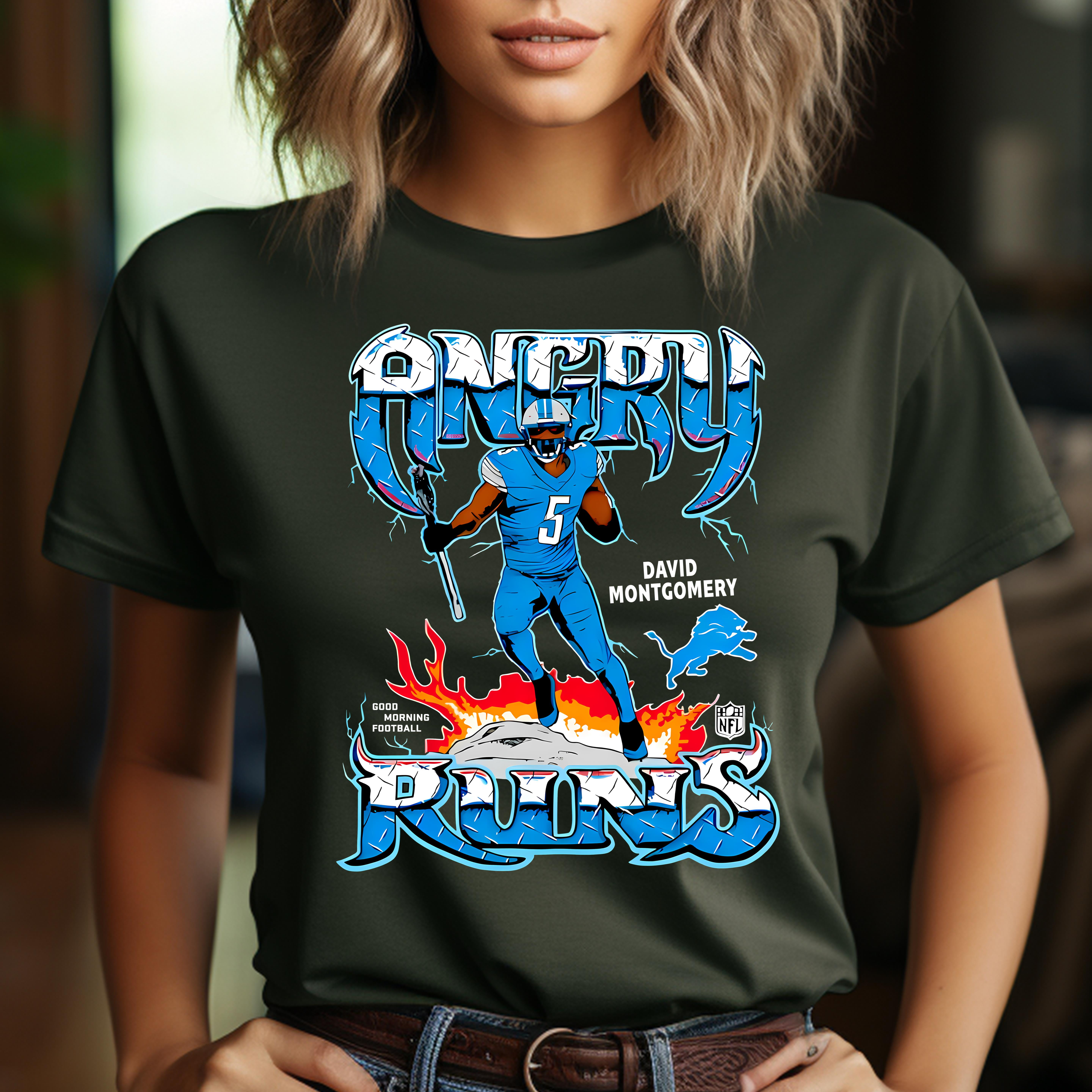 Angry Runs 2024 Lions David Montgomery UNISEX T-SHIRT Up To 4XL ... David Montgomery Angry Runs 2024 Lions David Montgomery UNISEX T-SHIRT Up To 4XL ...