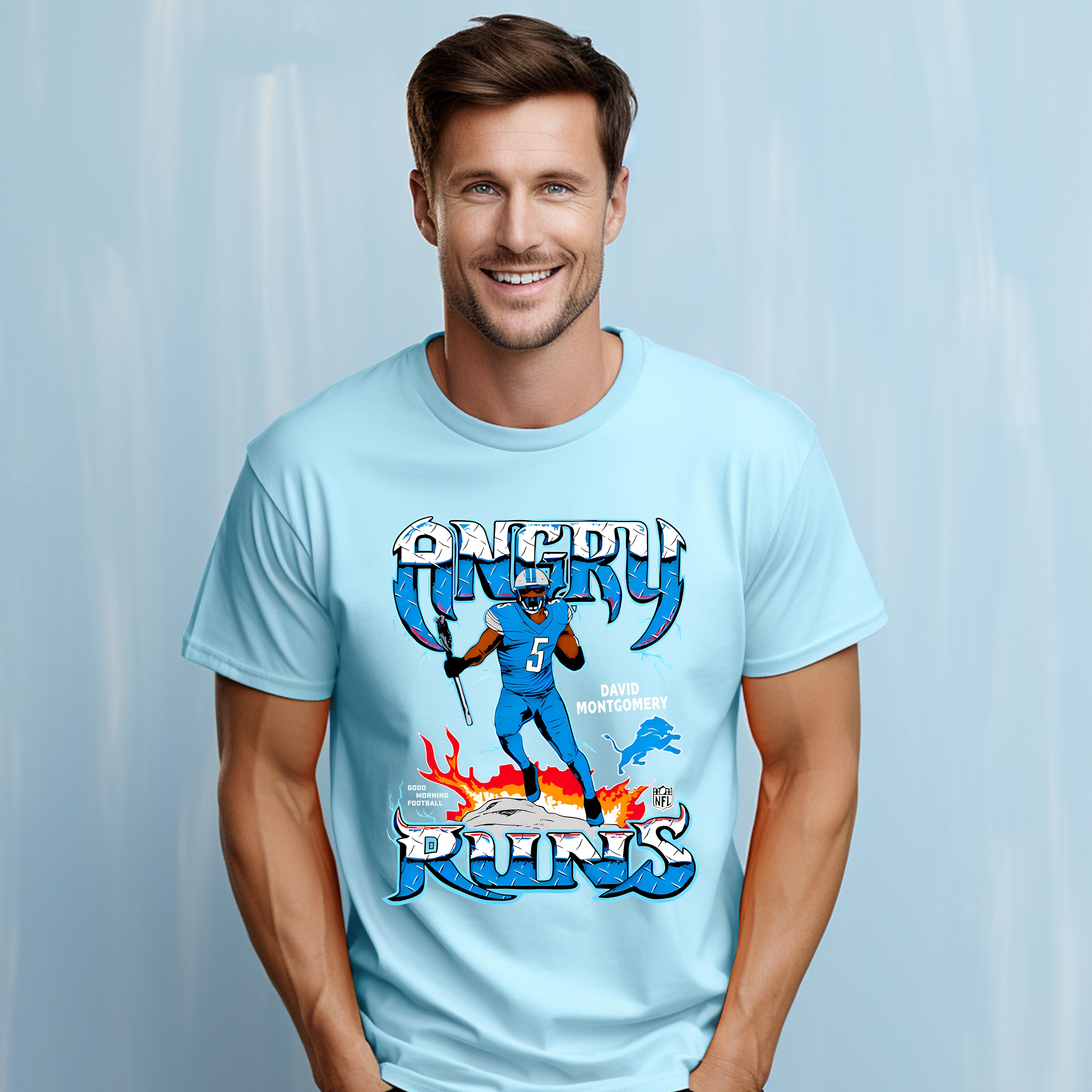 Angry Runs 2024 Lions David Montgomery UNISEX T-SHIRT Up To 4XL ... David Montgomery Angry Runs 2024 Lions David Montgomery UNISEX T-SHIRT Up To 4XL ...