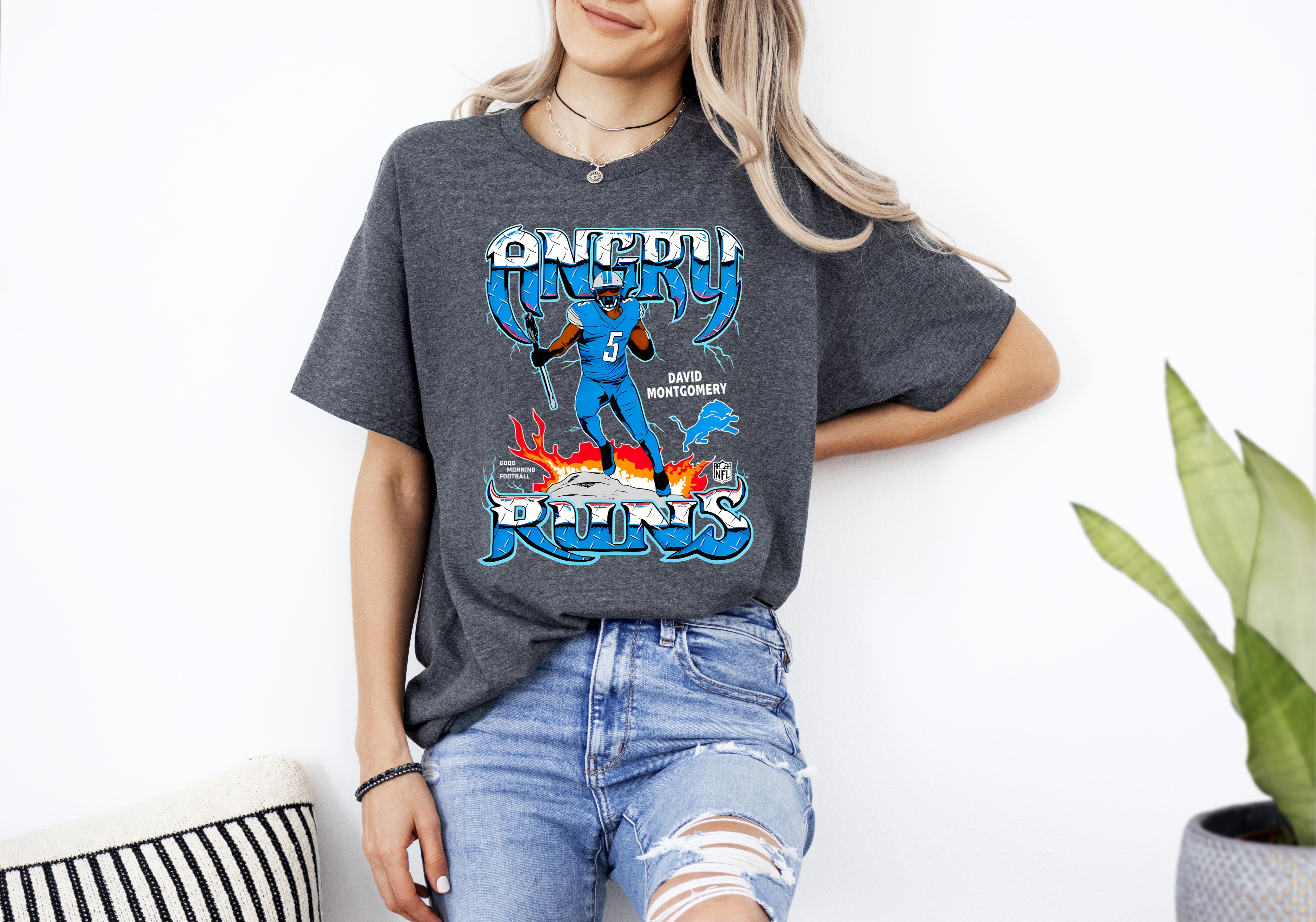 Angry Runs 2024 Lions David Montgomery UNISEX T-SHIRT Up To 4XL ... David Montgomery Angry Runs 2024 Lions David Montgomery UNISEX T-SHIRT Up To 4XL ...