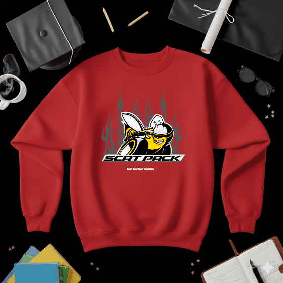 Angry Scat Pack Flames Muscle Car Enthusiast Bold Racing Graphic Sweatshirt V80129, up to size 5XL