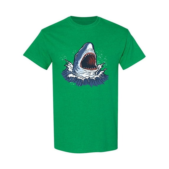 Angry Shark Design T-Shirt Men -Image by Shutterstock, Male Large