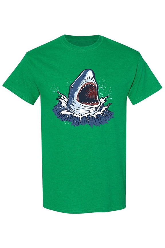 Angry Shark Design T-Shirt Men -Image by Shutterstock, Male Medium