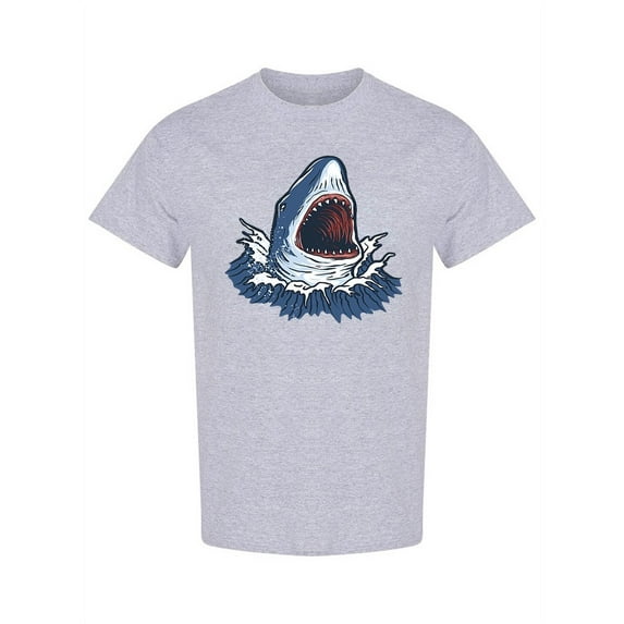 Angry Shark Design T-Shirt Men -Image by Shutterstock, Male Small