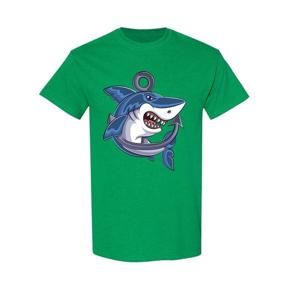Angry Shark Fishing T-Shirt Men -Image by Shutterstock, Male Medium