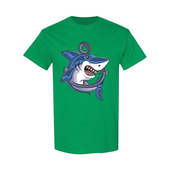 Angry Shark Fishing T-Shirt Men -Image by Shutterstock, Male XX-Large