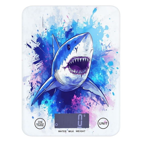 Angry Shark Food Scale Digital Kitchen Scale Waterproof Grams Ounces lbs for For Baking and Cooking