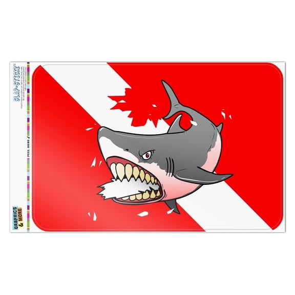 Angry Shark Scuba Diving Flag Diver  Home Business Office Sign