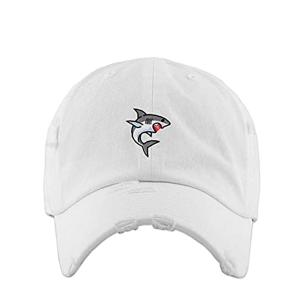 Angry Shark Vintage Baseball Cap Embroidered Cotton Adjustable ...