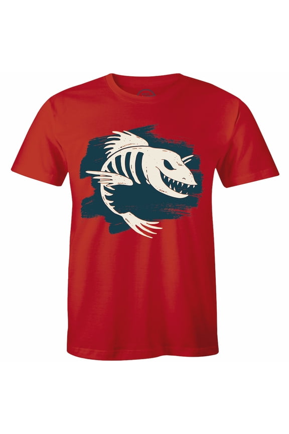 Angry Skeleton Fish Bones Design Fisherman Hunting Men's Gift T-Shirt