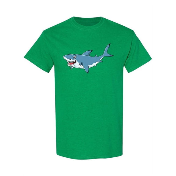 Angry Smiling Shark T-Shirt Men -Image by Shutterstock, Male Large