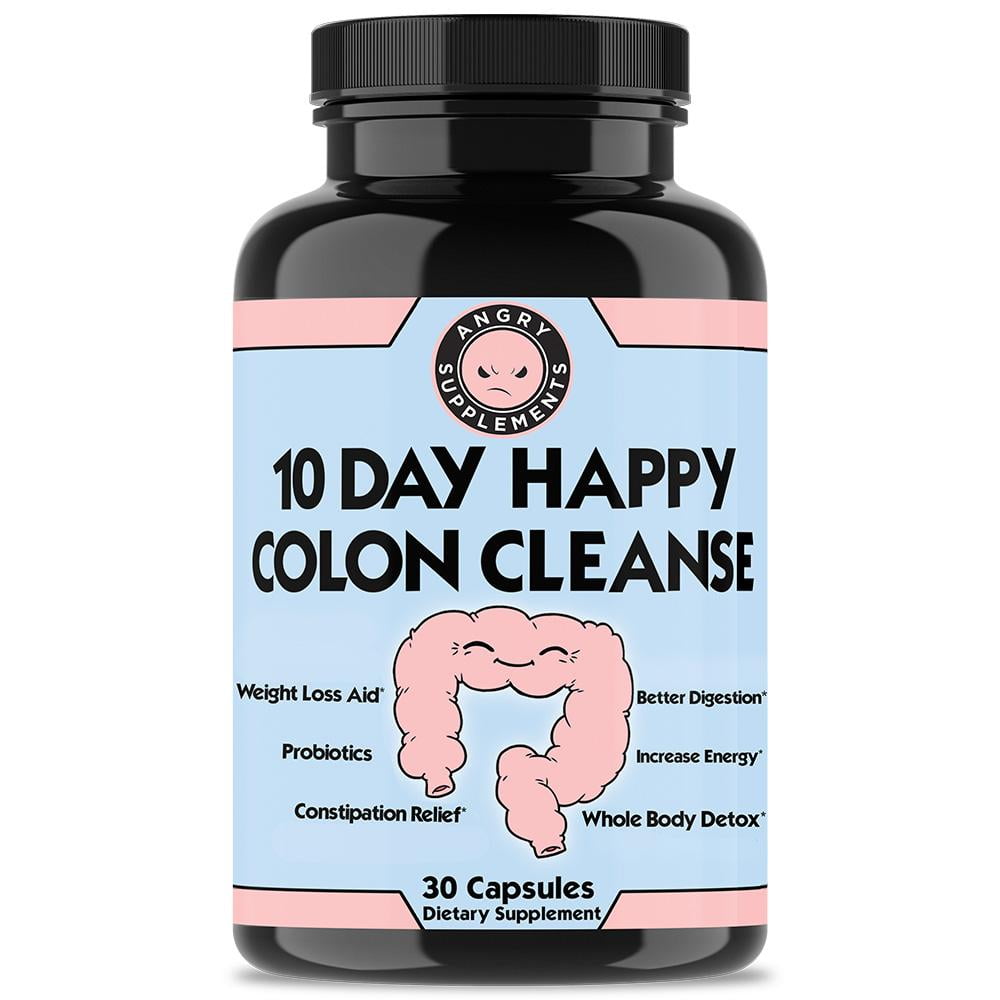 Angry Supplements 10 Day Happy Colon Cleanse, Weight Loss Aid w. Probiotics