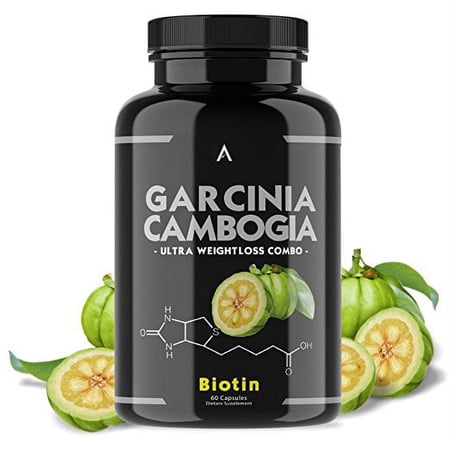 Angry Supplements Garcinia Cambogia with Biotin Capsules, Ultra Weight Loss and Hair Strengthing Combo (60 Count)
