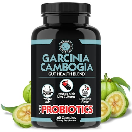 Angry Supplements Garcinia Cambogia with ProBiotics Capsules, Weightloss Super Duo (60 Count)