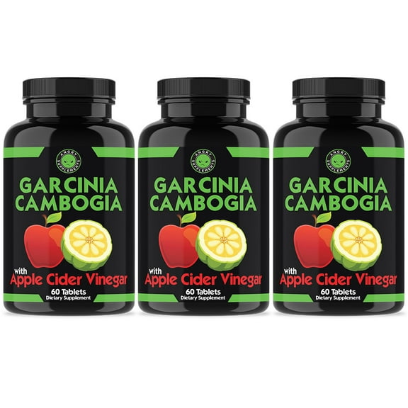 Angry Supplements Garcinia with Apple Cider Vinegar Weight Loss Pills (3-Pack)