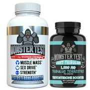 المكملات الغذائية الغاضبة اختبار الوحش 120ct + Monster Just Tribulus Testosterone Booster