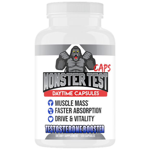 Angry Supplements Monster Test Caps,  Testosterone Booster Capsules for Men, 120ct