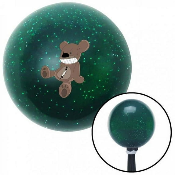 Angry Teddy 2 Green Metal Flake Shift Knob with M16 x 1.5 Insert Shifter Auto Manual Brody