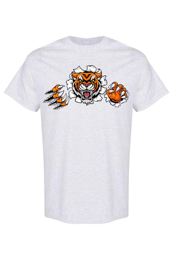 Angry Tiger Breaking Through T-Shirt Men -Image by Shutterstock, Male x-Large