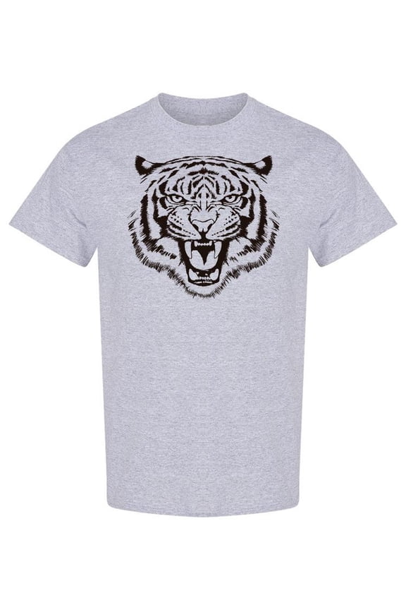 Angry Tiger Face Design T-Shirt Men -Image by Shutterstock, Male Medium