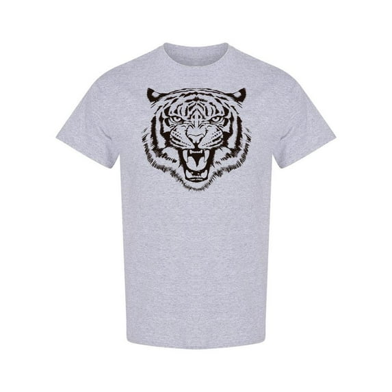 Angry Tiger Face Design T-Shirt Men -Image by Shutterstock, Male Medium