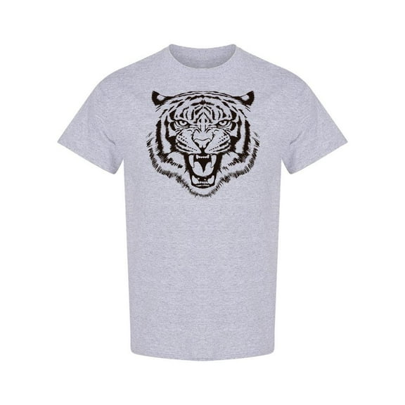 Angry Tiger Face Design T-Shirt Men -Image by Shutterstock, Male Small
