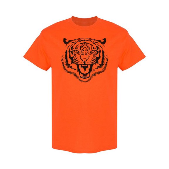 Angry Tiger Face Design T-Shirt Men -Image by Shutterstock, Male Small