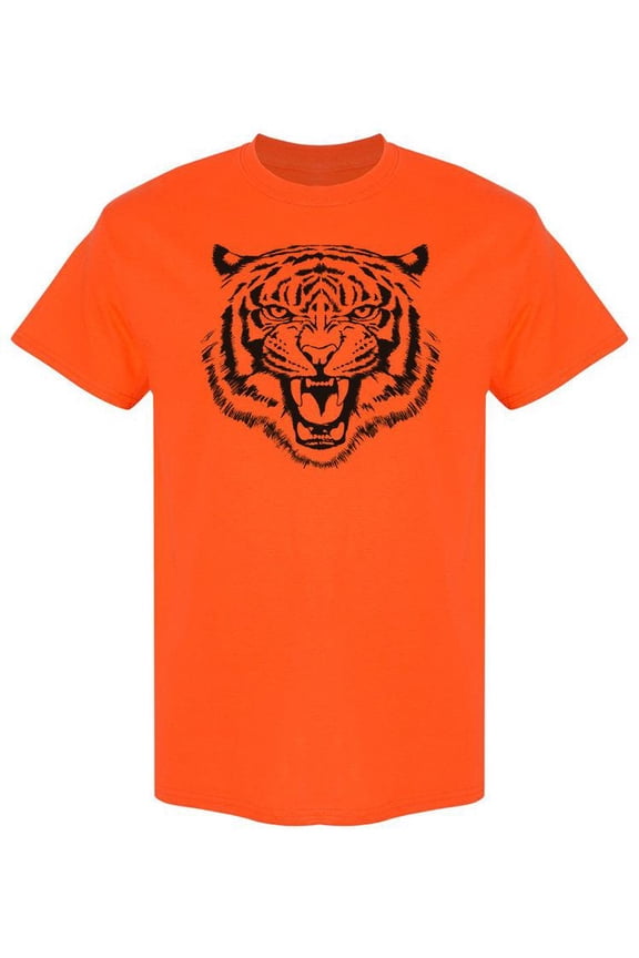 Angry Tiger Face Design T-Shirt Men -Image by Shutterstock, Male Small
